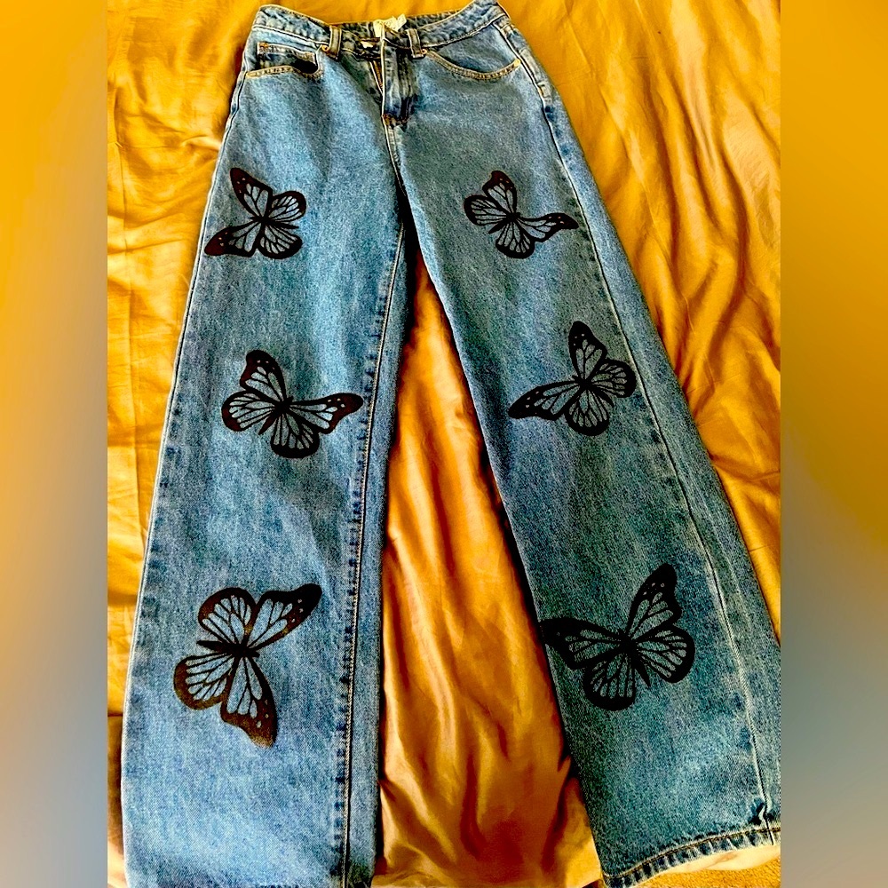 Princess Polly butterfly jeans size 0